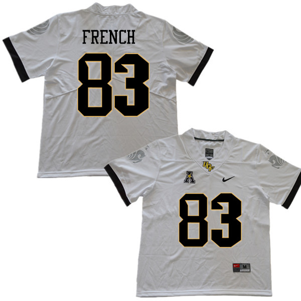Men #83 Garrett French UCF Knights College Football Jerseys Sale-White